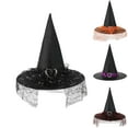 thumbnail image 3 of Xfvqtps Halloween Witch Hat Mesh Heart-Shaped Buckle Decor Halloween Spire Hats for Party Accessory Purple, 3 of 3