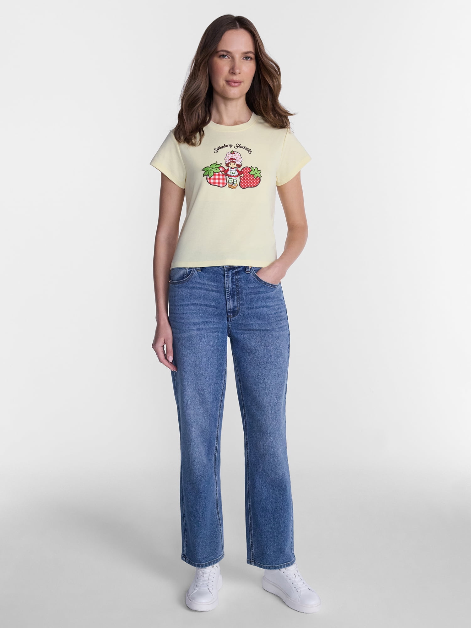 Strawberry Shortcake Women’s Graphic Baby Tee, Sizes XXS-XXL