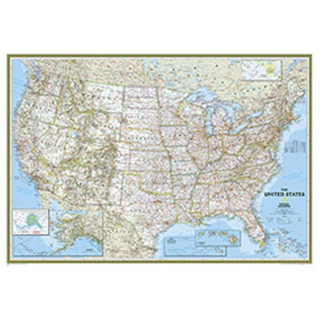 National Geographic Maps RE01020383 United States Classic Poster Size