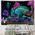 thumbnail image 3 of New for summer! Cumka Mushroom Tapestry Fantasy Waves Starry Tapestry Trippy Wall Tapestry for Bedroom Living Room Home Decor (51.2屎 x 59.1屎), 3 of 7