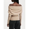 thumbnail image 6 of LMLYSoH Women's Off Shoulder Sweaters Classic Long Sleeve Solid Color Knit Pullover Slim Fit Tops, 6 of 7