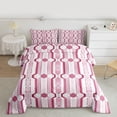 thumbnail image 2 of Manfei Geometric Hexagon Stripes 3 Pieces Queen Comforter Set for Children Teens Adults,Vintage Aesthetic Ultra Soft Bedding Sets,Minimalist Mid Century Bedding Comforter Set Breathable, 2 of 8