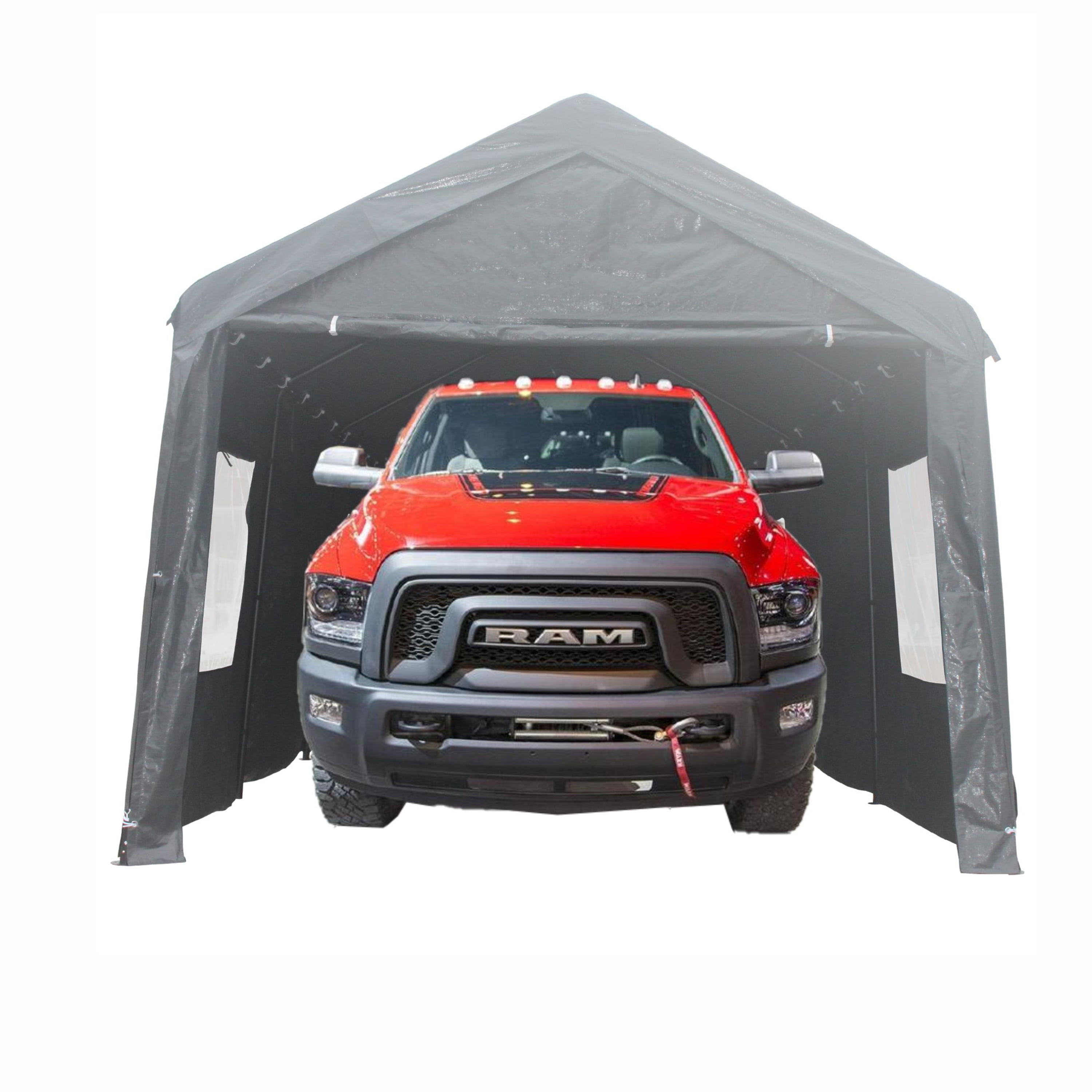 Ataucjin Portable Carport Canopy, 10ftx20ft Heavy Duty Carport Garage, All Weather Carport Canopy With Mesh Windows Door Curtain, Easy Assembly Storage House For Garden