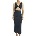 thumbnail image 1 of Vestido ajustado reversible con nudo para mujer: cuello en V sin mangas, cintura alta, para fiestas/discotecas, ropa de verano, 1 of 5