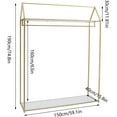 thumbnail image 2 of Miumaeov Gold Free-Standing Garment Rack, Metal Clothing Rack with Double Storage Shelves, Clothes Display Racks for Home, Boutique, Studio, Retail, 2 of 8