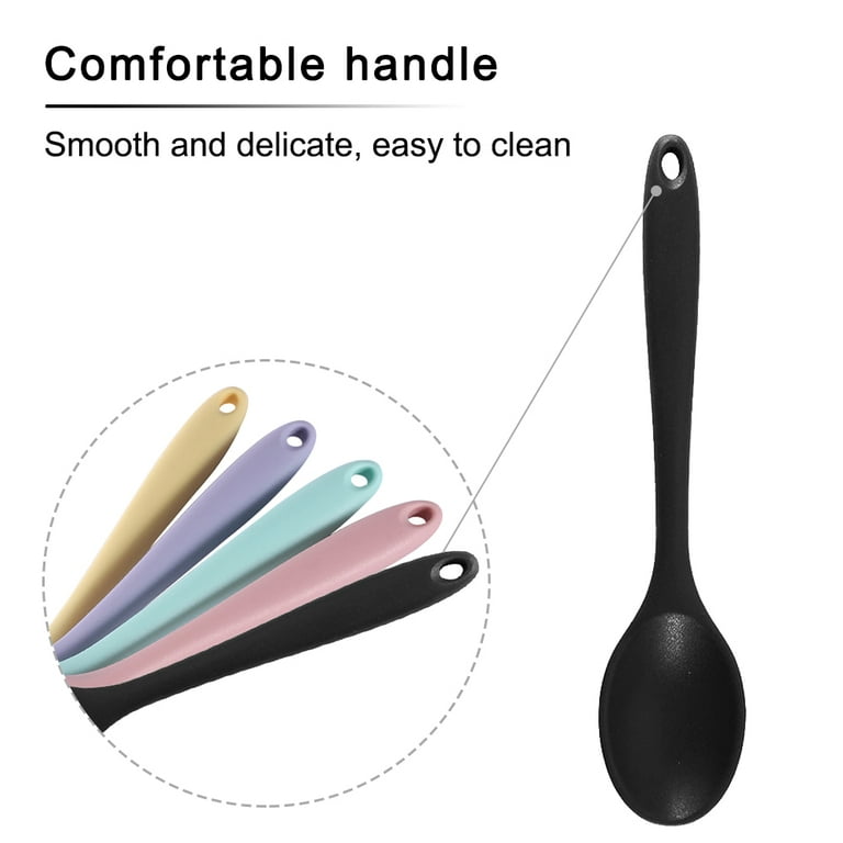Silicone Mini Kitchen Utensils set of 2 Small kitchen tools Nonstick  Cookware with Hanging Hole, Black+Black