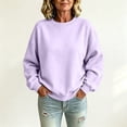 thumbnail image 3 of Womens Oversized Sweatshirts Basic Solid Tops Fall Winter Clothes Crewneck Outfits Pullover, 270, 3 of 6