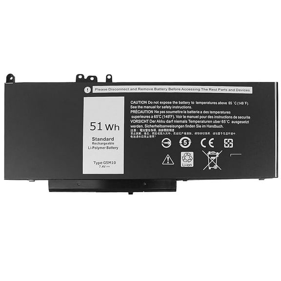 G5M10 Battery 51WH Replacement for Dell Latitude E5550 E5450 E5250 P48G001 Series Laptop Notebook 0WYJC2 8V5GX R9XM9 WYJC2 1KY05 451-BBLN 080-854-0066 TXF9M 7V69Y [7.4V 6820mAh]