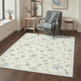 thumbnail image 3 of 5x7 Area Rugs for Living Room and Bedroom, Machine Washable Low Pile Indoor Rug with Non Slip Backing, Lightweight Print Pattern Floor Rug for Modern Farmhouse Home Decor, Wild Daisies Dusty Blue, 3 of 5