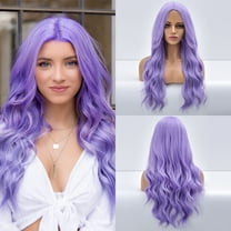 Beauty Clearance Under $15 Women'S Wigs Curly Hair Purple High Temperature Silk Wig Piurole One Size