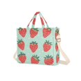thumbnail image 7 of FORMRS Womens Corduroy Tote Bag Crossbody Shoulder Handbag with Pocket, Red Strawberry, 7 of 7