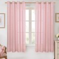 thumbnail image 2 of XNKOLMJ Linen Kitchen Curtains 36 Inches Long for Small Window 2 Panels  Short Grommet Light Filtering Privacy Thick Semi Sheer Curtains for Basement Cafe  Sage Green  52W X 36L, 2 of 7