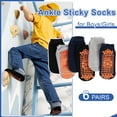 thumbnail image 4 of Boys Girls Non-Slip Toddler Socks Grip Ankle Sticky Socks Anti-Skid Socks for Kids 6 Pairs for 2-13 Years Kids, 4 of 7