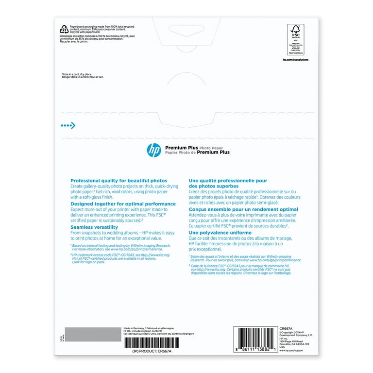 Premium Plus Photo Paper, 11.5 mil, 8.5 x 11, Soft-Gloss White, 50/Pack Premium Plus Photo Paper, 11.5 mil, 8.5 x 11, Soft-Gloss White, 50/Pack