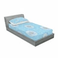 thumbnail image 3 of Ambesonne Floral Fitted Sheet & Pillow Sham Set, Spring Romantic Design, Full, Sky Blue White, 3 of 3