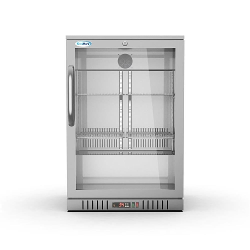 Pemberly Row 1-Door Stainless Steel Back Bar Cooler Refrigerator in Silver
