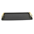 thumbnail image 2 of Rectangular Dual Handle Tray with Stable Bottom,  Surfaces, Ergonomic Design for Displaying Beauty Products, Multifunctional Tray, Spiral Pattern, Golden Accents, 2 of 8