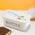 thumbnail image 5 of BUTOMKY Butter Dish with Lid - Plastic Butter Storage Container, Large Countertop Butter Keeper for Refrigerator & Kitchen (Includes Butter Knife) White, 5 of 7