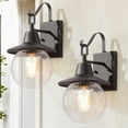 thumbnail image 1 of LNC 1-Light Black Modern&Contemporary 1-Light Globe Outdoor Wall Lamp Rusty 2pcs/pack, 1 of 12