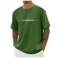 thumbnail image 2 of Mens T-Shirts Short Sleeve Lightweight Cooling Casual Crew Neck Basic Tee Shirts Green L, 2 of 4