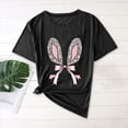 thumbnail image 2 of Plebaso T-Shirts Graphiques de Pâques pour Femmes à Manches Courtes, T-Shirts Imprimés pour Femmes, Décontractés, Amples, d'Extérieur, Hauts Basiques, 2 of 4