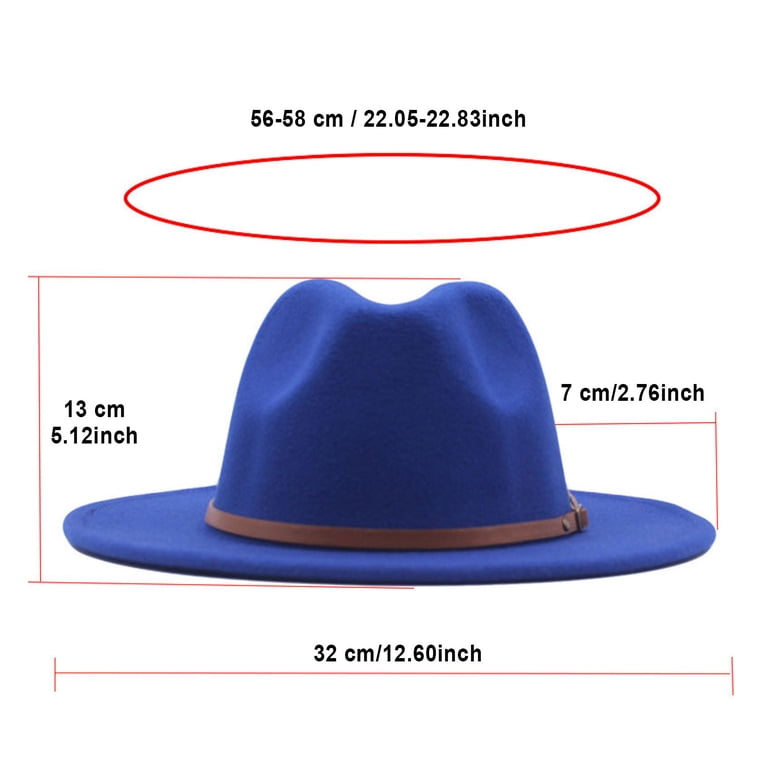 YUEJUIR Big Wide Brim Fedora Hat for Women Fedora Wool Belt  display picture 3