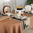 thumbnail image 6 of Table Runner 120 Inches Long for Kitchen Dining, Christmas Elk Dresser Scarf Farmhouse, Dining Table Decorations for Wedding/Parties, Xmas Tree White Black Buffalo Plaid 13 x 120 In, 6 of 9