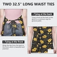 thumbnail image 6 of Black Sunflower Word Pattern Apron-Garden Aprons for Women with Pockets-Cotton Linen Waterproof Kitchen Cooking Gardening Aprons Adjustable for Kitchen,Cooking,BBQ and Salon 33x27 Inch, 6 of 7