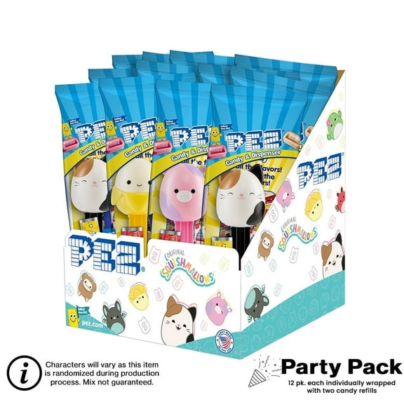 PEZ Squishmallows, 12 Pack - Each Individually Wrapped, 6.96 oz.