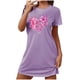 thumbnail image 2 of Camisón corto de talla grande para mujer, camisón de manga corta con estampado de pecho a la moda, camisón para mujer, 2 of 7