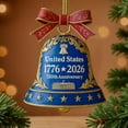 thumbnail image 4 of Pekkaxy USA 250th Anniversary Bell Ornament, Red and Gold Enamel Commemorative Christmas Tree Decoration, 4 of 8