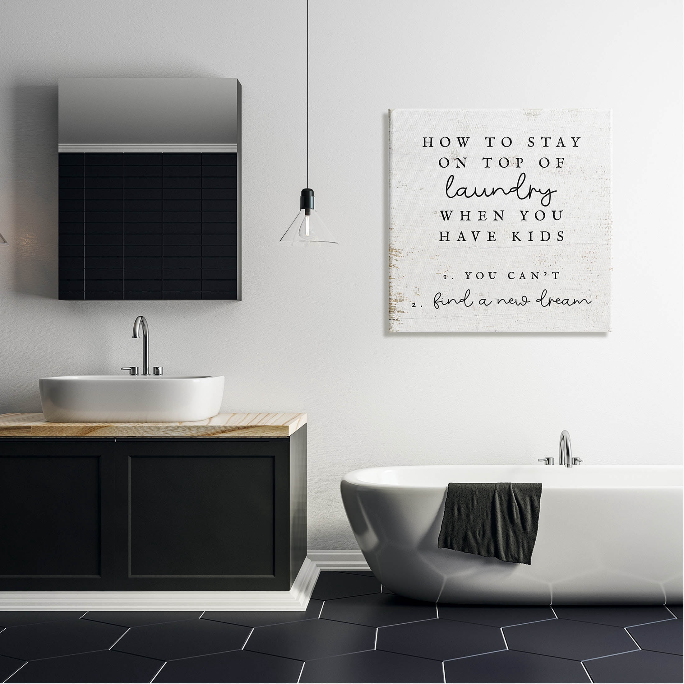 Laundry When You Have Kids Humor Typography Graphic Art Gallery Wrapped Canvas Print Wall Art