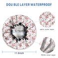 thumbnail image 3 of Shower Caps,Butterfly Red Pattern Heart Pattern Waterproof Shower Cap for Women 4 Pieces,Double Reusable Hair Cover for Shower PEVA Elastic Stretch Hem, 3 of 7