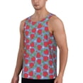 thumbnail image 2 of Fotbe Hand Drawn Strawberry Pattern Men's Quick Dry Workout Tank Top Gym Muscle Tee Fitness Bodybuilding Sleeveless T Shirt Breathable Workout Shirt-Small, 2 of 9