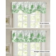 thumbnail image 4 of Tie Up Valance Curtain for Kitchen, Green Tropics Palm Plant Leaves Rod Pocket Short Curtains Adjustable Tie-Up Shade Valances, Abstract Botanical Window Treatment for Bathroom Living Room Bedroom, 4 of 7