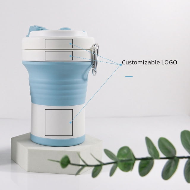 Taza de café plegable de silicona, práctica taza retráctil para viajes deportivos, taza portátil para oficina y ocio, taza de agua personalizada