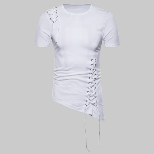 pstuiky camisetas para hombre, Blusa informal de manga corta con cuello vuelto y botones de color liso para hombre camisetas de hombre s