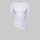 thumbnail image 1 of Blusas y camisas de manga corta y cuello redondo para hombre, blusas informales de verano de color liso con cuello redondo y mangas cortas irregulares, blusa de poliéster para hombre., 1 of 9