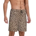 thumbnail image 2 of Logiee Leopard Print-2 Print Men's Pajama Shorts with Drawstring & Pockets,Sleep Shorts for Men,Sleepwear Bottoms,Elastic Waistband Loungewear-Small, 2 of 6