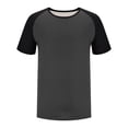 thumbnail image 4 of Mens Athletic T-Shirts Raglan Color Block Short Sleeve Crew Neck Workout Baseball Style Shirts Top, Fashion Lightweight Quick Dry Performance Fitness Tee Running Activewear, 4 of 5