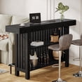 thumbnail image 4 of Tribesigns 63" Bar Table with 2-Tier Shelf, Industrial Counter Height Pub Table with Metal Footrest, Large Home Bar Unit for Kitchen, Basement, Black, 4 of 8