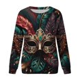 thumbnail image 3 of Gibobby Divertidas Sudaderas Sudadera sin capucha con capucha de estampada con cuello redondo informal para mujer (Bronce, XXL), 3 of 4