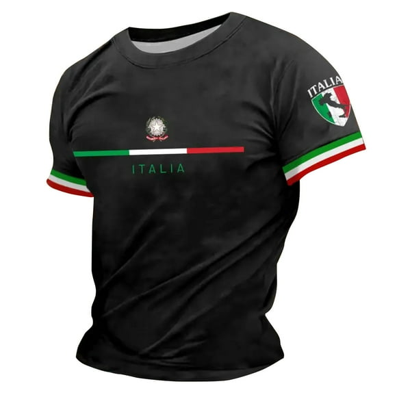 Xdzjlr Tshirts Shirts for Men Italian Round Neck Short Sleeved Fashion Men's Shirts,Xl