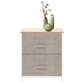 thumbnail image 2 of 2-Tier 2 Drawers Infant Fabric  Metal and Wood Drawer Chests  Beige, 2 of 8