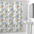 thumbnail image 4 of Blue Hydrangea Leaves Fabric Shower Curtain Yellow Wildflowers Washable Shower Curtains for Bathroom, Waterproof Bath Curtain with Hooks Home Decor 72x84in, 4 of 8