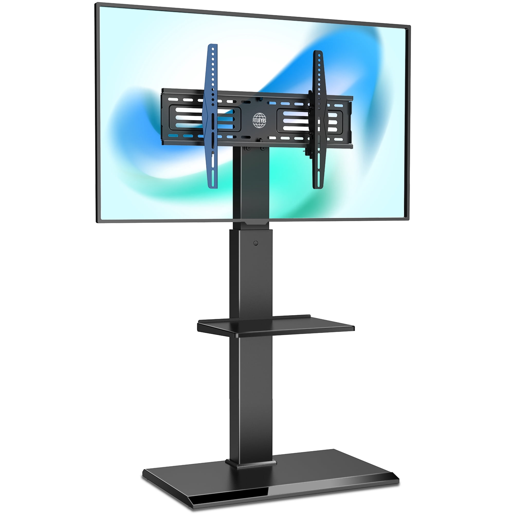 FITUEYES Floor Corner TV Stand Mount with Swivel Bracket for TVs up to 65", Black