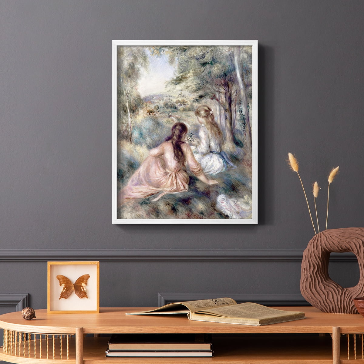 In The Meadow in White Solid Wood 11 x 14 Framed Print