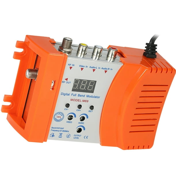 Modulador Irfora Modulador compacto de RF Audio Video convertidor de TV Amplificador de señal UHF RHF AC120V Irfora Modulador