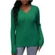 thumbnail image 1 of Blusa de manga larga con cuello en V y cuello en V para mujer, informal, sexy, a la moda, de Color sólido Fridja  bvmnju3903, 1 of 5