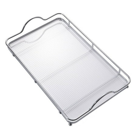 

Mosey Water Cups Large Rectangle Tray with Sturdy Handles Exquisite Workmanship Reflective Exterior Versatile for Guests Holiday
